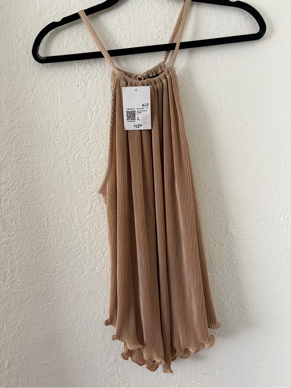 Pleaded forever 21 beige Top